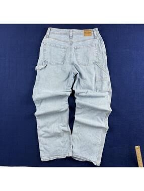 Hollister Ultra High Rise Dad Jeans Womens 28x30 Light Wash Carpenter Denim Y2K